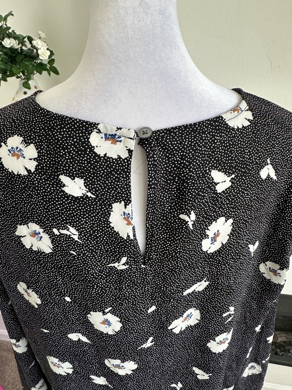 J. Crew Black Floral Long-Sleeve Blouse - Picture 7 of 10